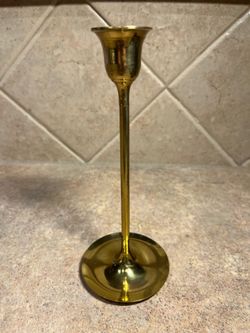 Vintage Solid Brass Single Candle Stick Holder