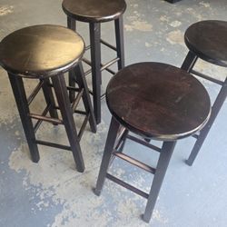 4 Bar Stools Burgundy Color 30 Inch Height 