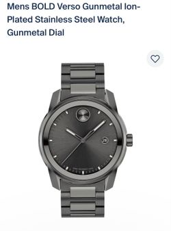 Mens BOLD Verso Gunmetal Ion-Plated Stainless Steel Watch, Gunmetal Dial