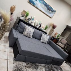 Sleeper Sofa Sectional Couch With Storage Like New In Very Good Conditio FREE DELIVERY 🚚 