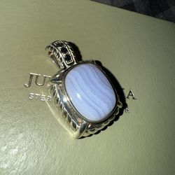 Judith Ripka Sterling Blue Lace Sapphire Pendant 