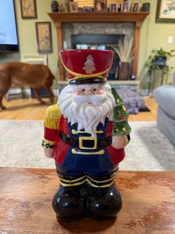 Home Interiors Lighted Ceramic Santa Nutcracker Christmas Decor – Original Box