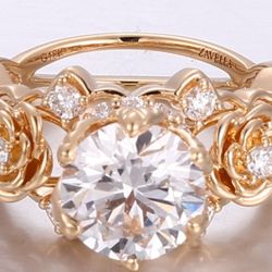 ZAVELLA “Elouane” 2ct Diamond Engagement Ring — 18K Gold (Like New, Includes Papers) — Size 6