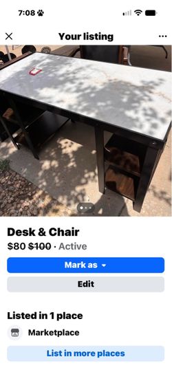 Dark Wood Desk with Built-In Shelves