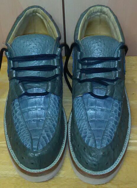 Sefeni Croco Tail-Ostrich Shoes. Size 12