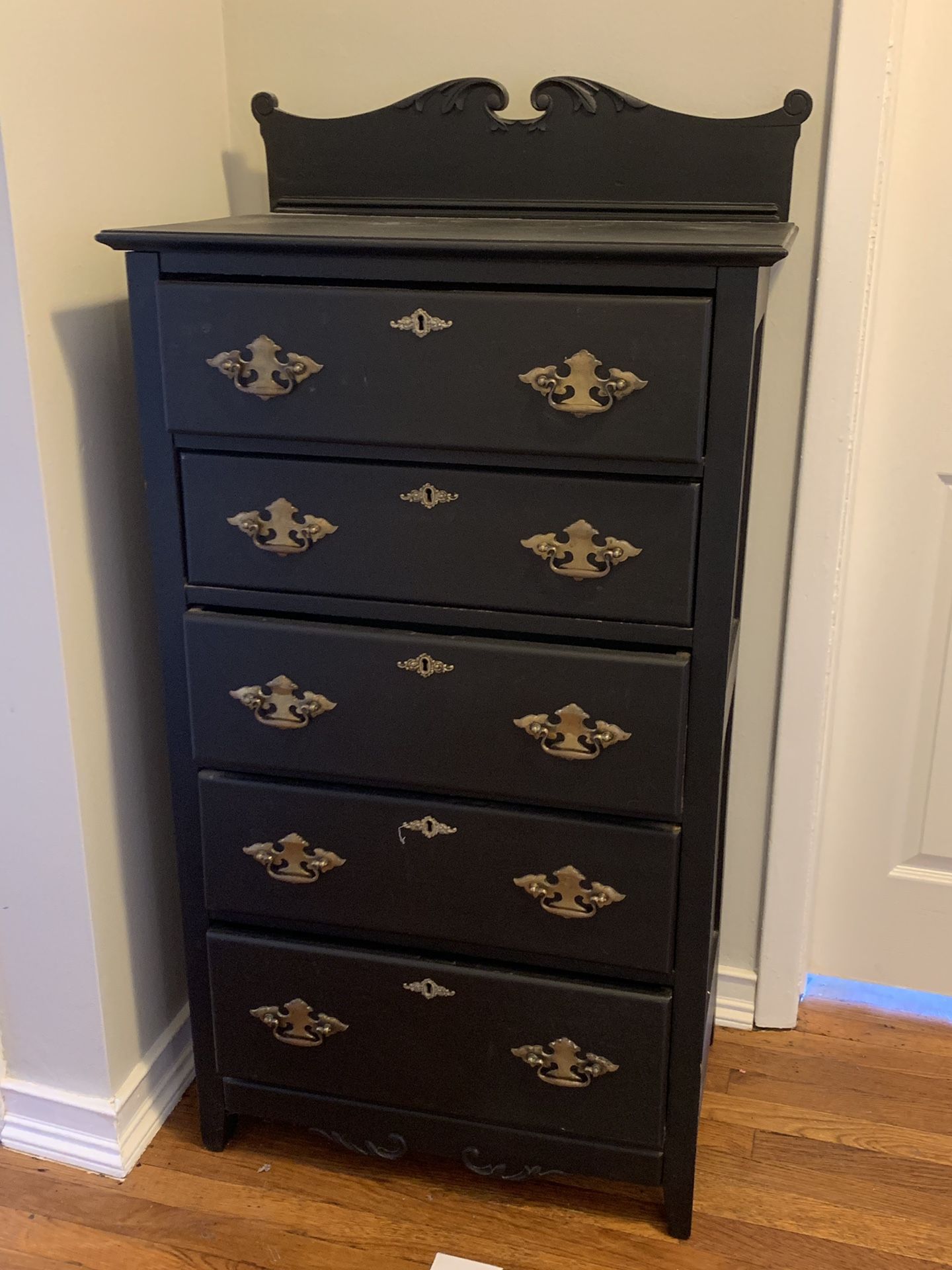 Black antique dresser