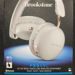 Brookstone White PROANC Over-Ear Headphones with Modern Comfort
