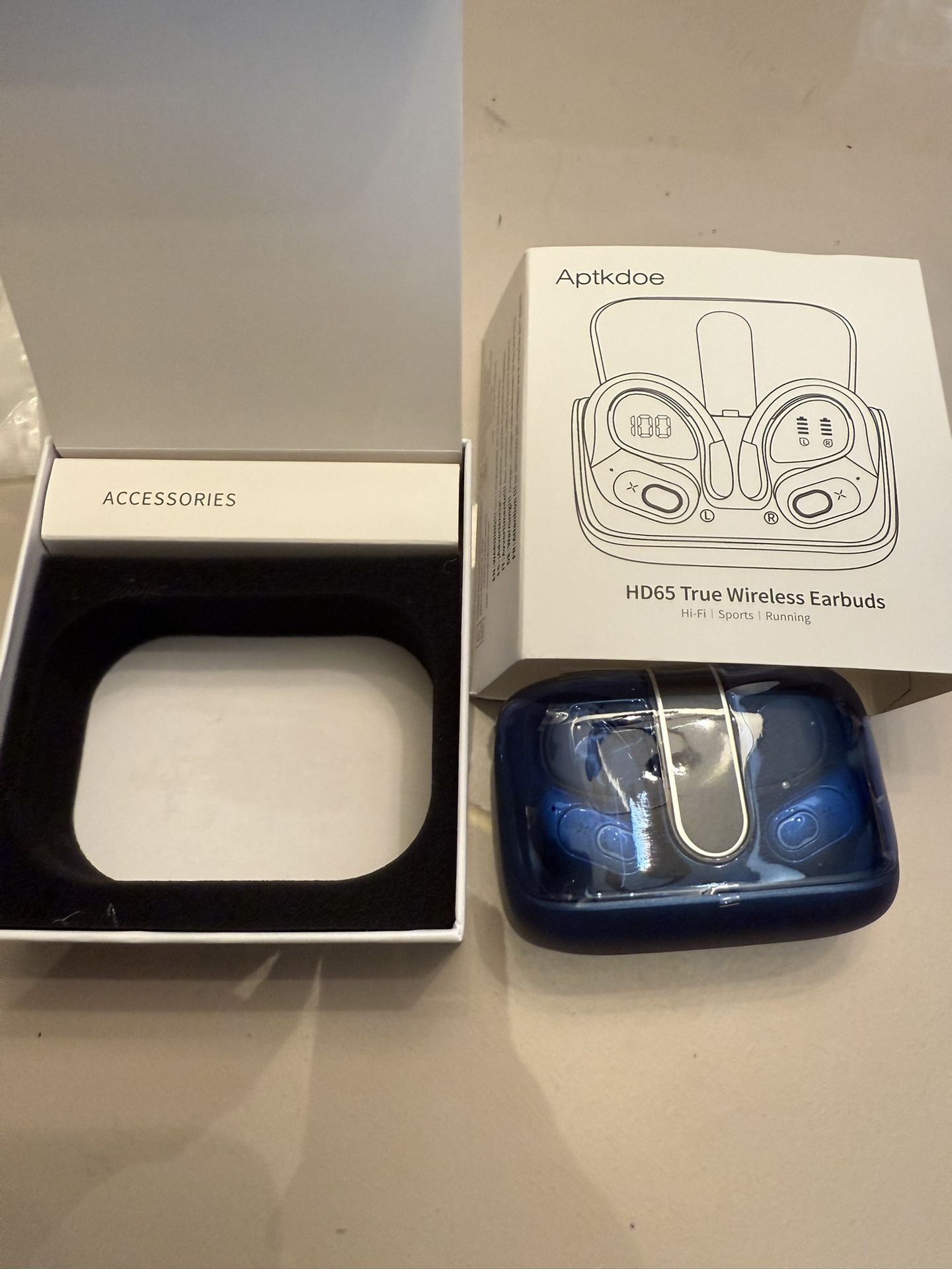 Blue Wireless Earbuds And Case