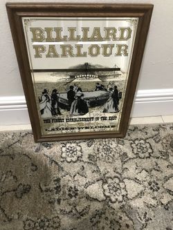 Billiard Parlour vintage framed bar mirror
