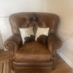 Restoration Hardware Presidental Chesterfield Chair & Ottoman