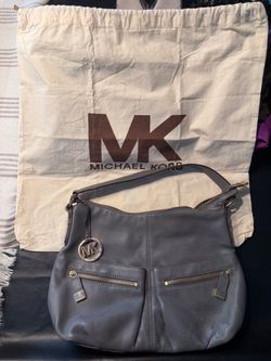 Michael Kors Gray Leather Shoulder Bag