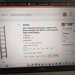 16ft. Aluminum Extension Ladder- Werner