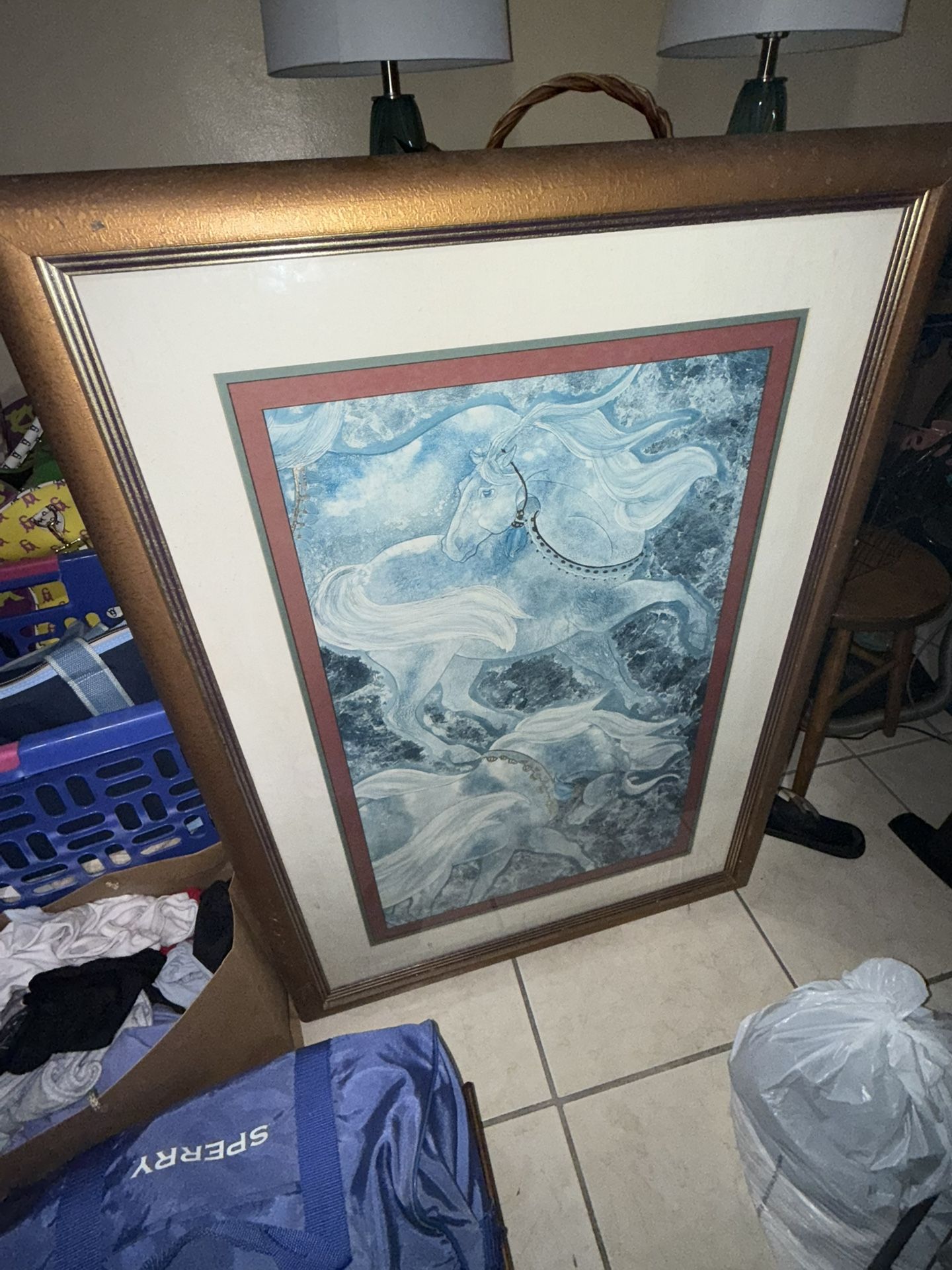 Large framed horse photo