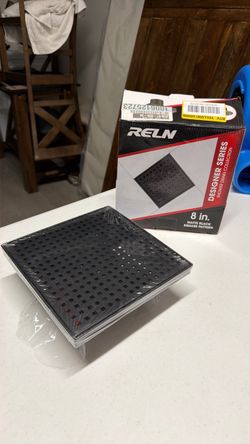 RELN Designer Series 8-Inch Matte Black Shower Drain