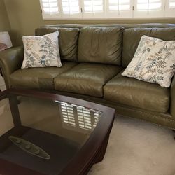 Leather Couch Set+ Coffee Table