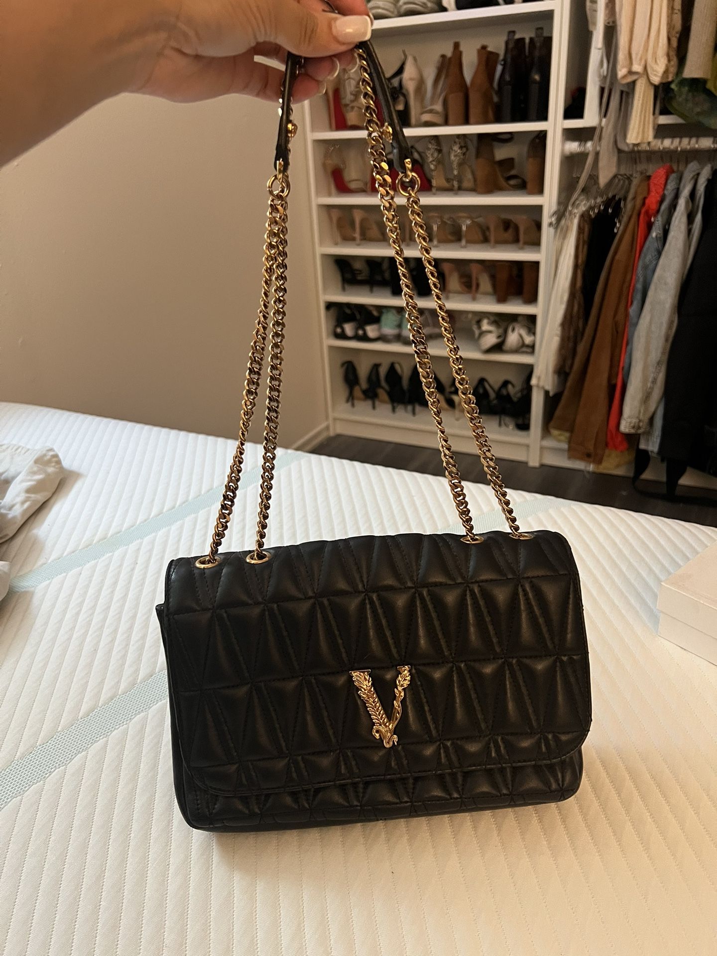 Versace Virtus Quilted Shoulder bag