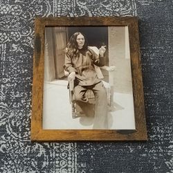 Framed Frida Kahlo Smoking Photograph 8.5" x 11"
