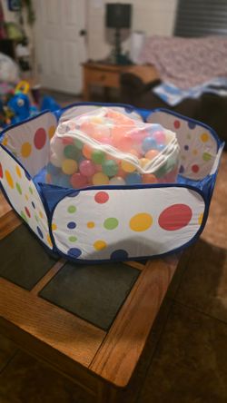 Ball pit with a huge bag of balls