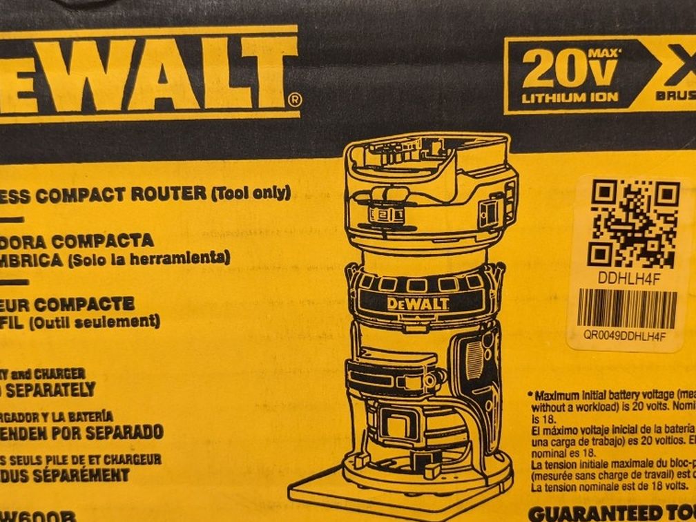 Dewalt Cordless Router 20v Model DCW600B