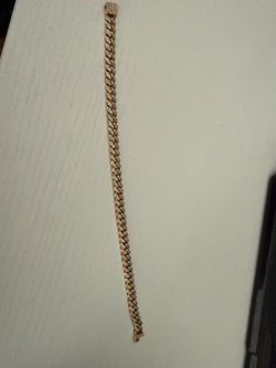10kt diamond gold Cuban bracelet