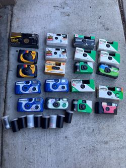 20 collection of various single-use disposable film cameras + 9 films