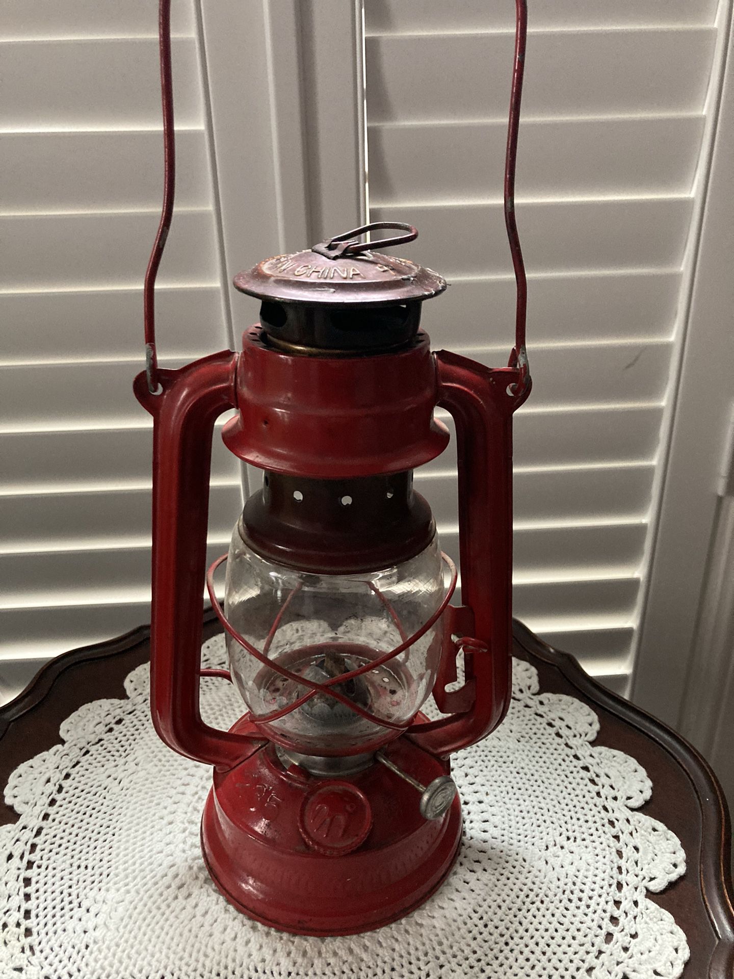Vintage 1990's Swallow Brand #235, 10" Fire Red Kerosene Lantern Camping or Decor