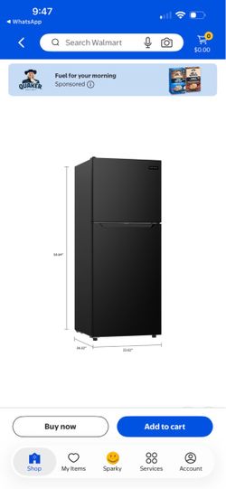 Black Frigidaire 10 cu fr top freezer