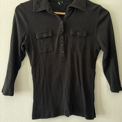 Women’s 3/4 Sleeve Black Top