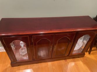 100% Solid Cherry Wood Buffet / Credenza w/ Built-In Lighting