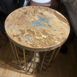 Brass Table Hand Painted