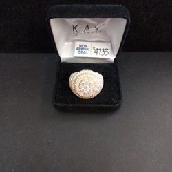 14k Gold Man's Cluster Ring