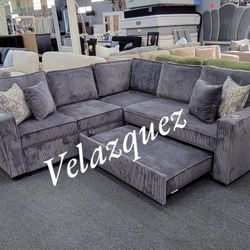 ✅️✅️3-Piece Convertible Sectional
Sleeper Sofa W/Cupholder, Sofa Storage, & USB Ports✅️✅️