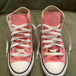 Pink Girls All Star High Top Chuck Taylor Sneakers Size 2 (Youth) 