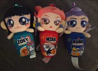 KPop Demon Hunters Zoey, Mira, Rumi Keychains