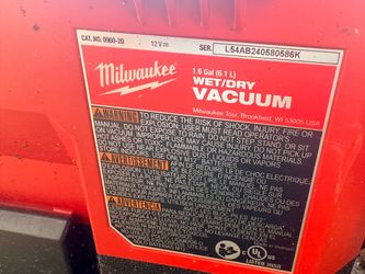Milwaukee M12 1.6 Gal Wet/Dry Vacuum
