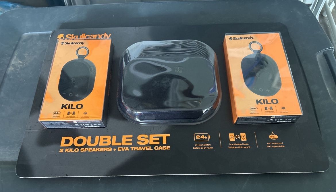 Speaker Kilo Wireless Bluetooth Speaker with Case Bundle 2-Pack