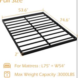 New Full Size Box Spring 2 Inch Low Profile, Black. Russell/Boulder Area