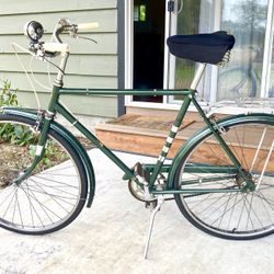Rare 1960s Hercules Nottingham Vintage 3-Speed Cruiser Bicycle, Green