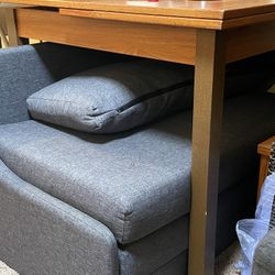 Folding Sofa To Single Futon With Pillow