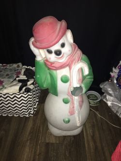 Vintage Snowman Blow Mold