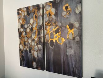 Large Abstract Canvas Wall Art Set of 2