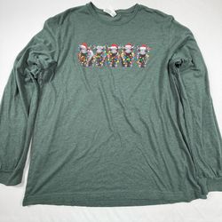 2XL Long Sleeve T-Shirt with Holiday Graphic