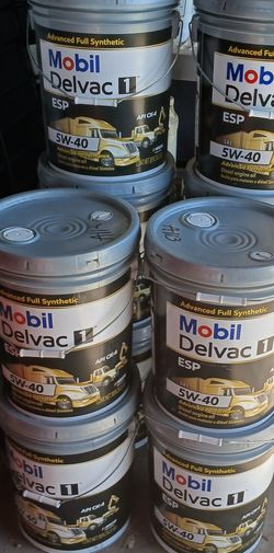 MOBIL Delvac 1 ESP 5W40 Oil, Full Synthetic, 5 Gallon Pails