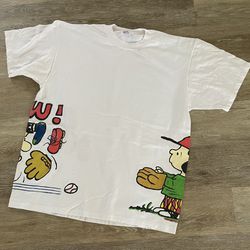 Vintage PEANUTS Lovers only Charlie Brown & Lucy  Baseball Shultz one of a Kind Tee 