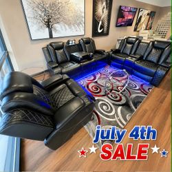 Modern power 3 piece reclining sofa set