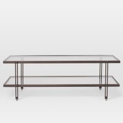 West Elm Fulton 2-Tiered Glass Coffee Table - Like New