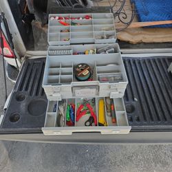 FISHING TACKLE BOX WITH EVERYTHING YOU NEED!