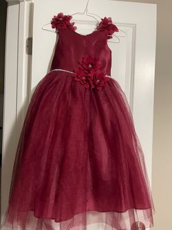 Burgundy flower girl dress