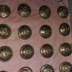 20 Brass Railroad Conductor Coat Buttons