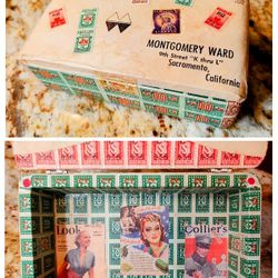 Original Work - Hand Decorated 1940's to 1960's Trading Stamp Trinket Box